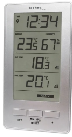 Funk- Poolthermometer WS 9069 mit zusätzlichem Außentemperatursender