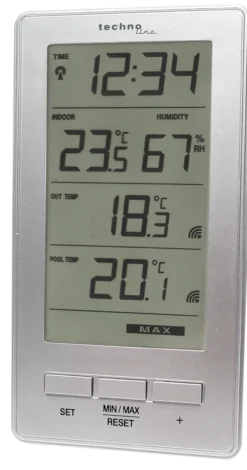Funk- Poolthermometer WS 9069 mit zusätzlichem Außentemperatursender
