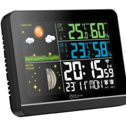 Funk-Wetterstation mit Farbdisplay Außensensor Schimmelwarner Hygrometer Barometer Datumsanzeige