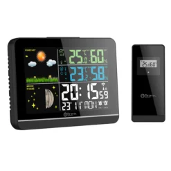 Funk-Wetterstation mit Farbdisplay Außensensor Schimmelwarner Hygrometer Barometer Datumsanzeige