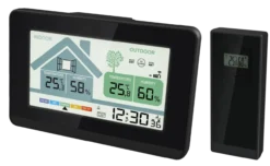 Funk-Wetterstation mit Lüftungsempfehlung Hygrometer 1x Sensor Displaybeleuchtung Schimmelwarner
