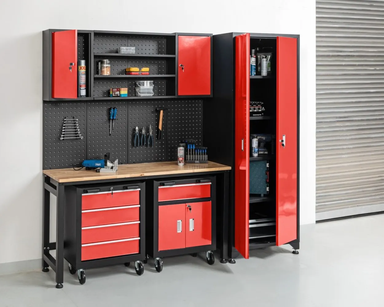 Garagenschrank 6 tlg. Rot