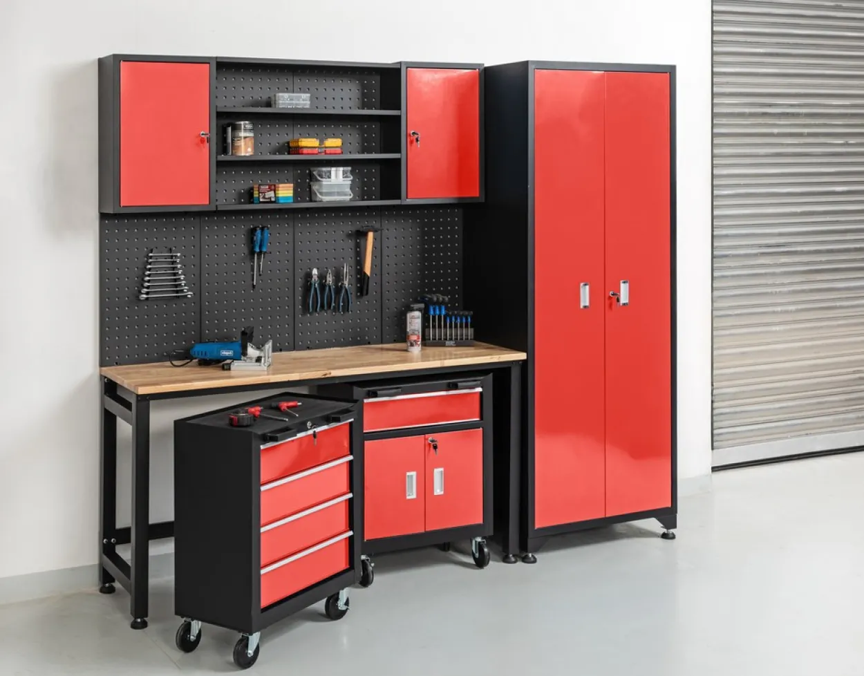 Garagenschrank 6 tlg. Rot
