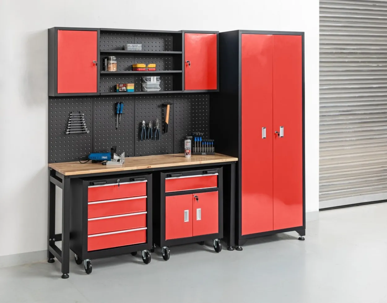 Garagenschrank 6 tlg. Rot