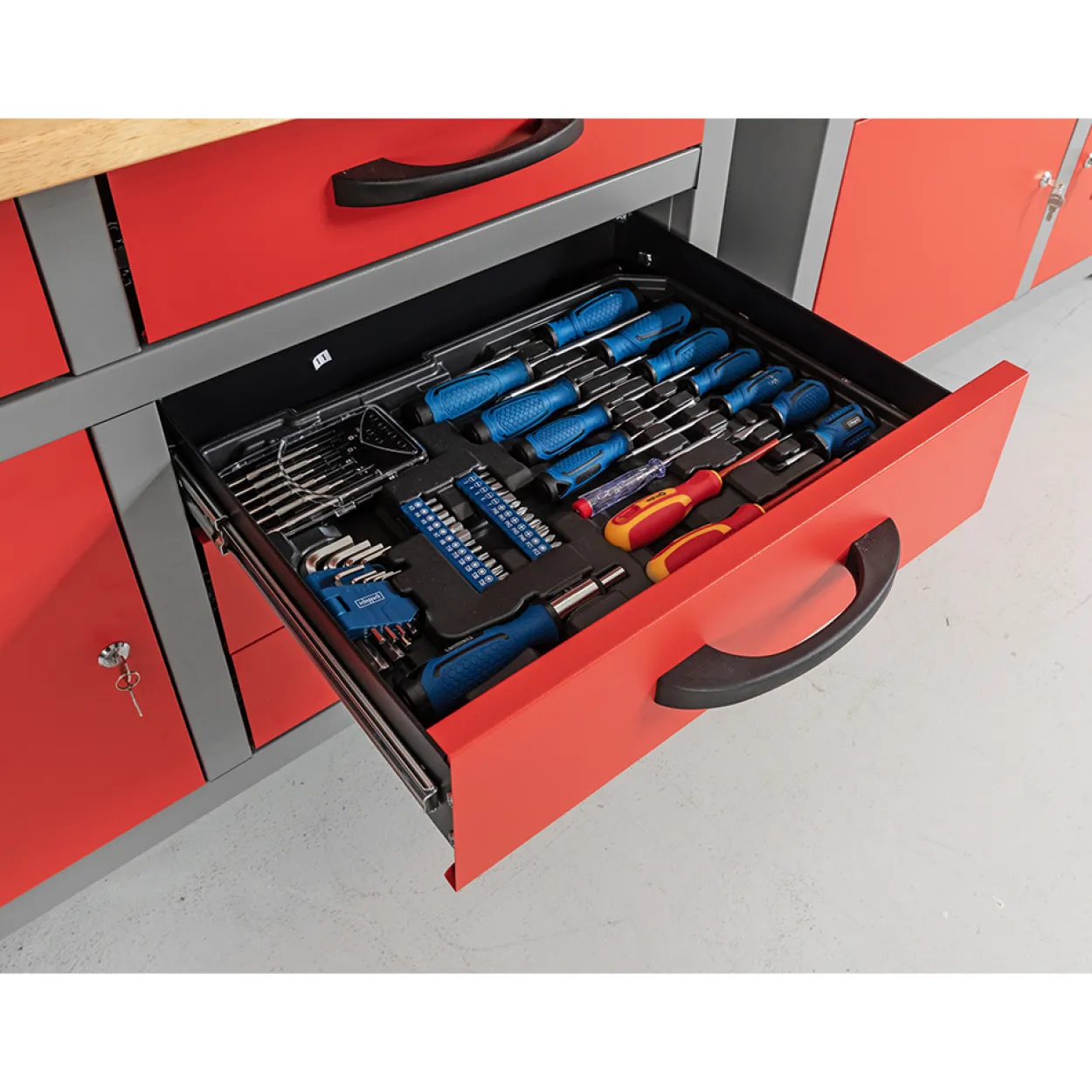 Garagenschrank 6tlg. rot 240 cm