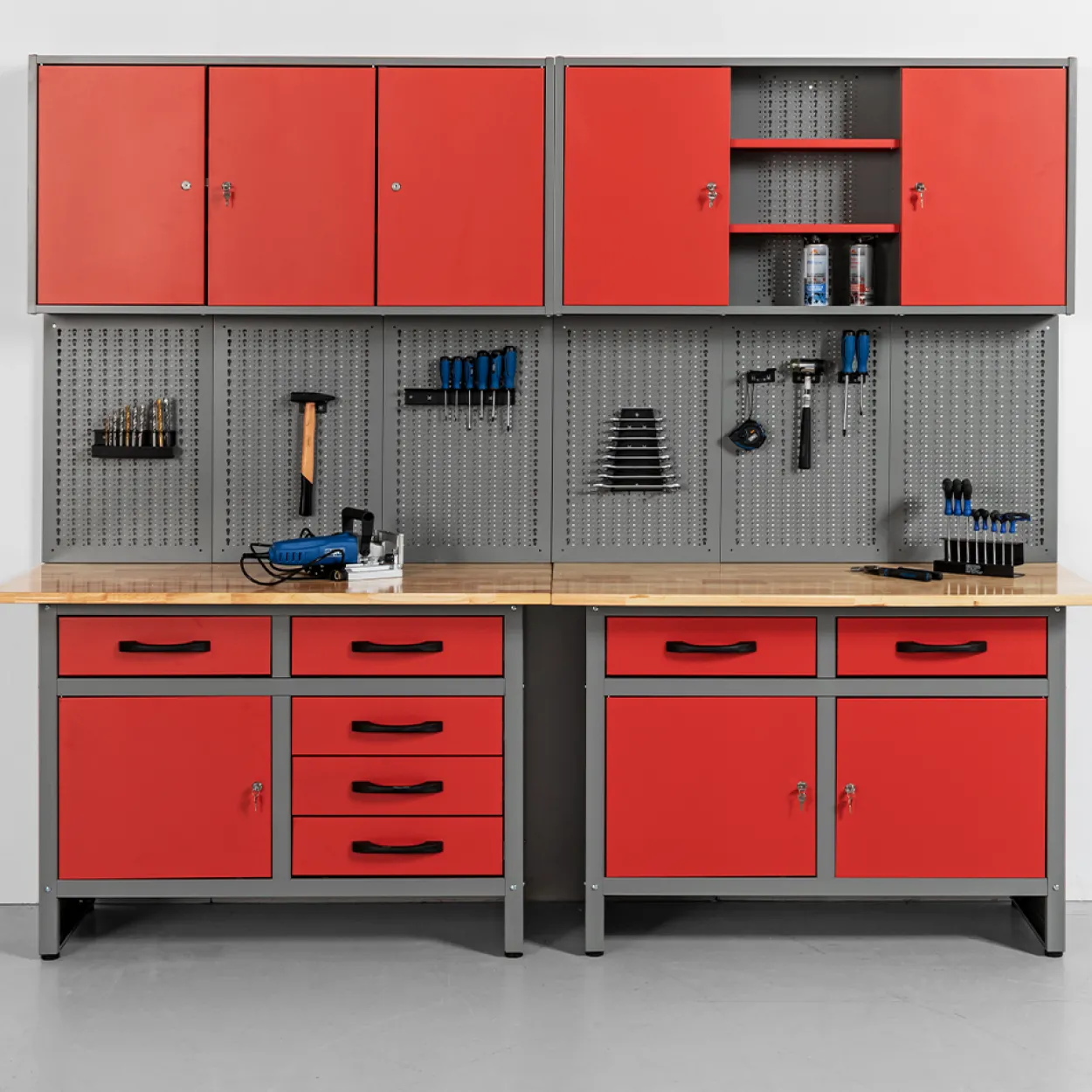 Garagenschrank 6tlg. rot 240 cm