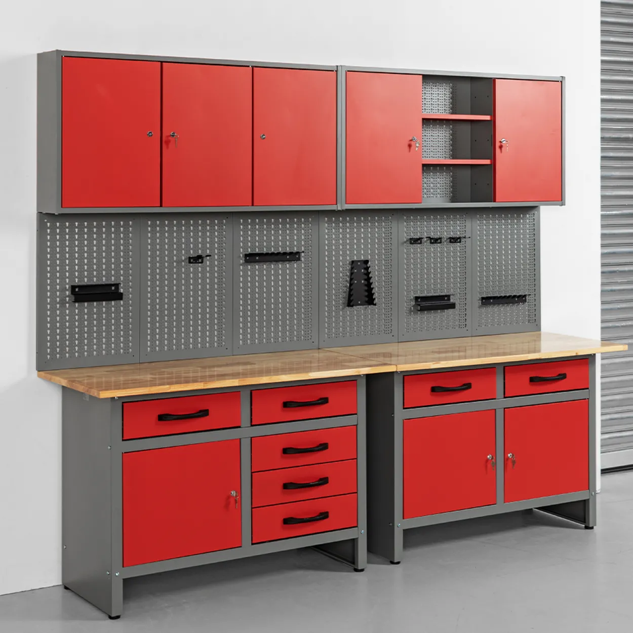Garagenschrank 6tlg. rot 240 cm