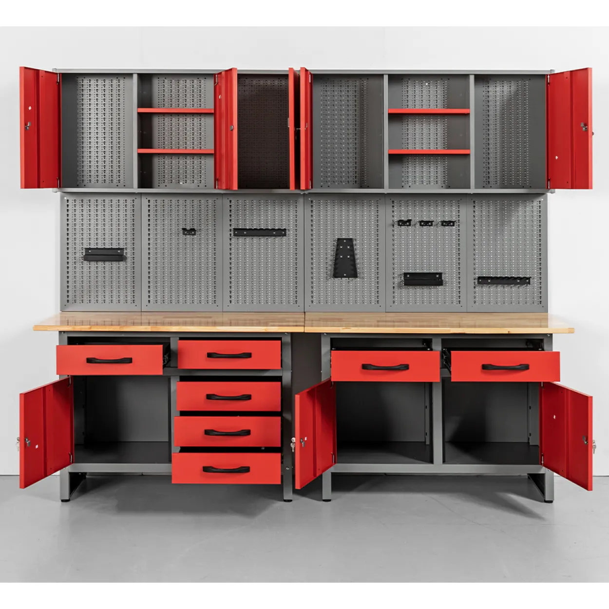 Garagenschrank 6tlg. rot 240 cm