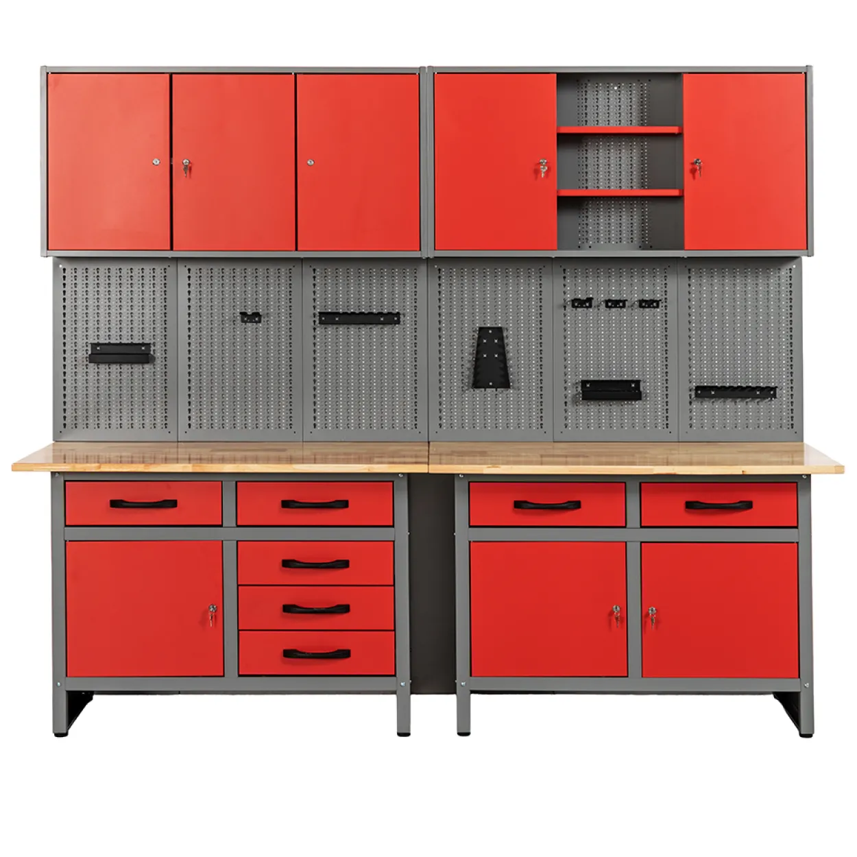 Garagenschrank 6tlg. rot 240 cm