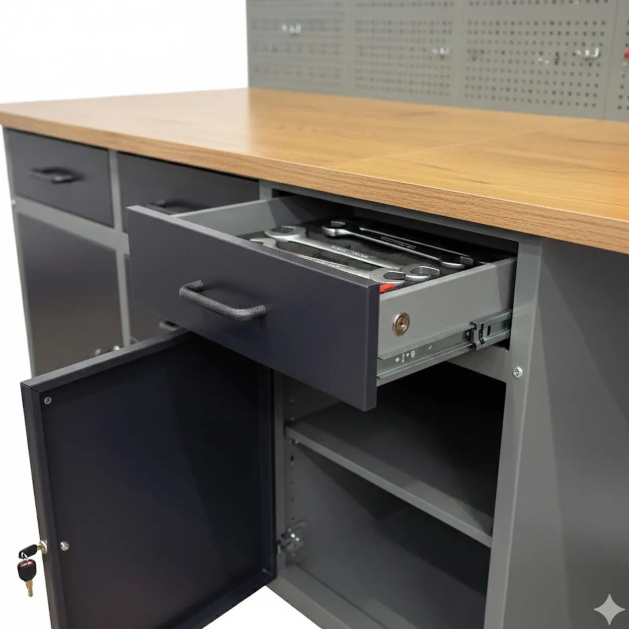 Garagenschrank 7tlg. schwarz 240 cm