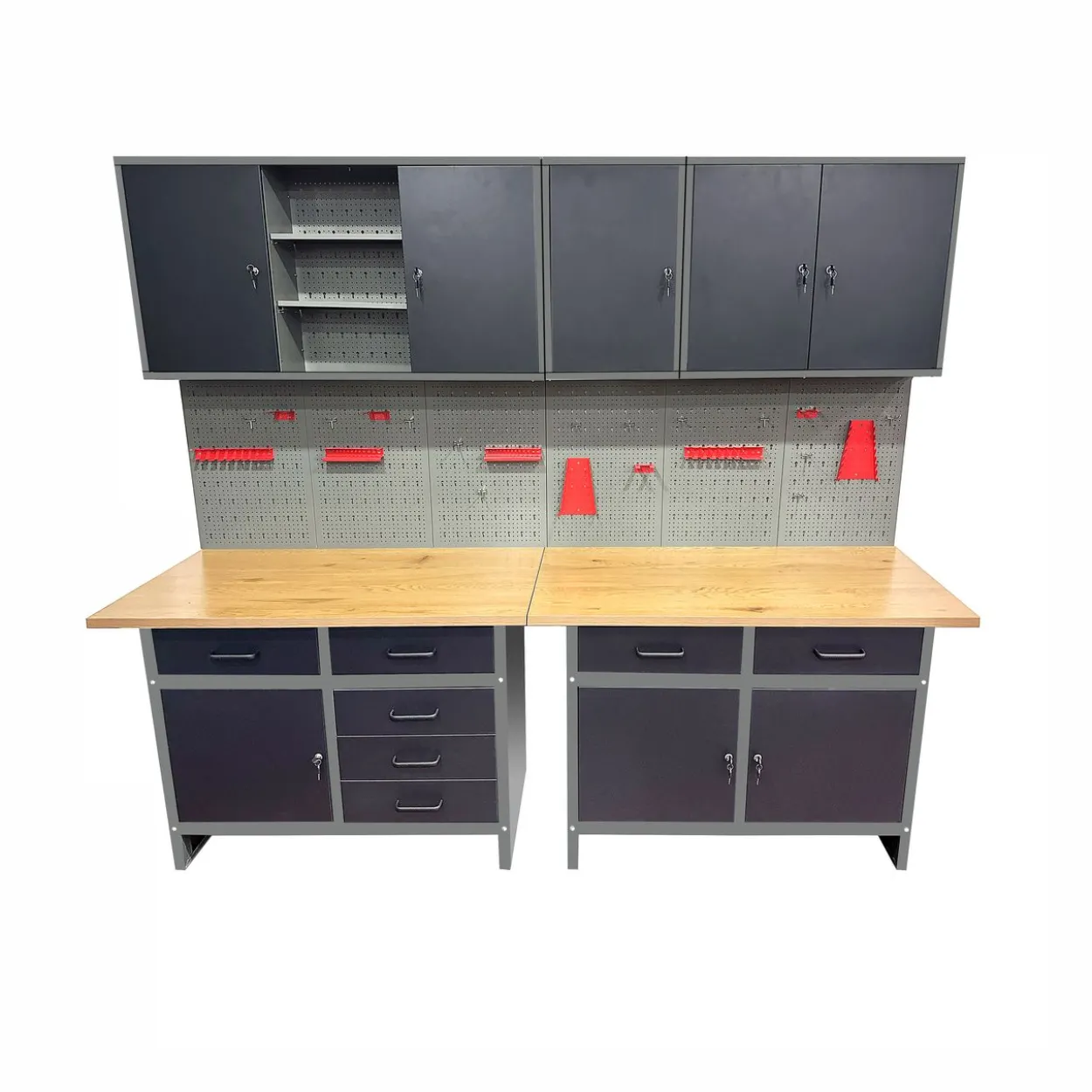 Garagenschrank 7tlg. schwarz 240 cm