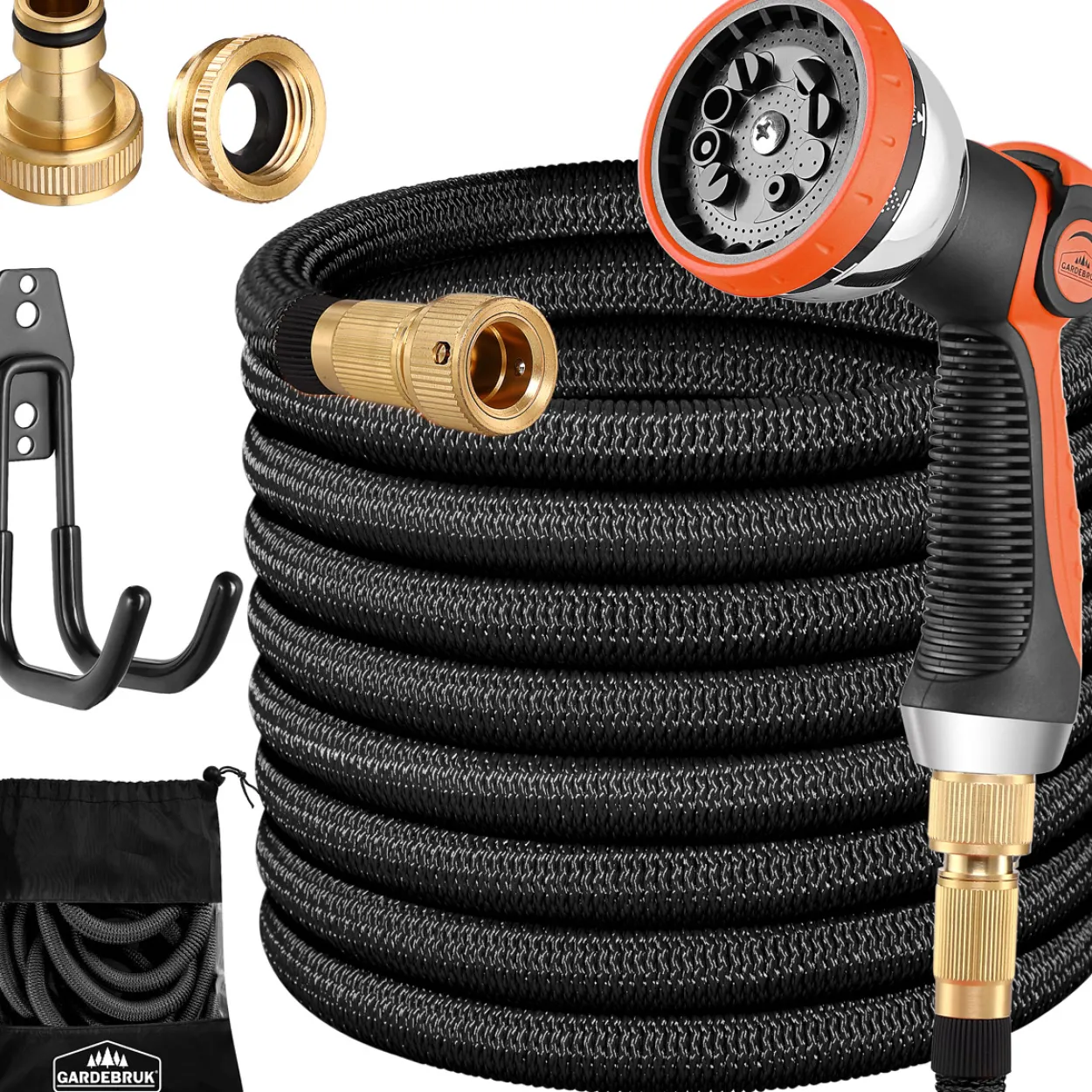 Gardebruk Gartenschlauch Schwarz 7,5m flexibel