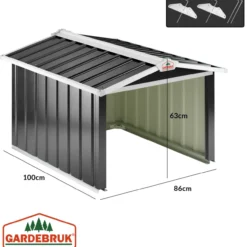 Gardebruk Mähroboter Garage Anthrazit Metall 86x100x63cm