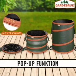 Gardebruk Popup Gartentasche 3er-Set Grün je 85 Liter