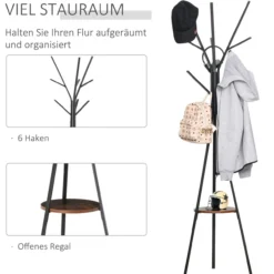 Garderobenständer Standgarderobe Kleiderständer Flurgarderobe Metall