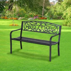 Gartenbank 2-Sitzer Balkon Sitzbank Bank Parkbank Gartenmöbel Metall