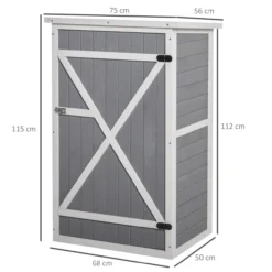Gartenhaus Gerätehaus für Garten Tanne Schwarz+Grau+Weiß 75 x 56 x115 cm