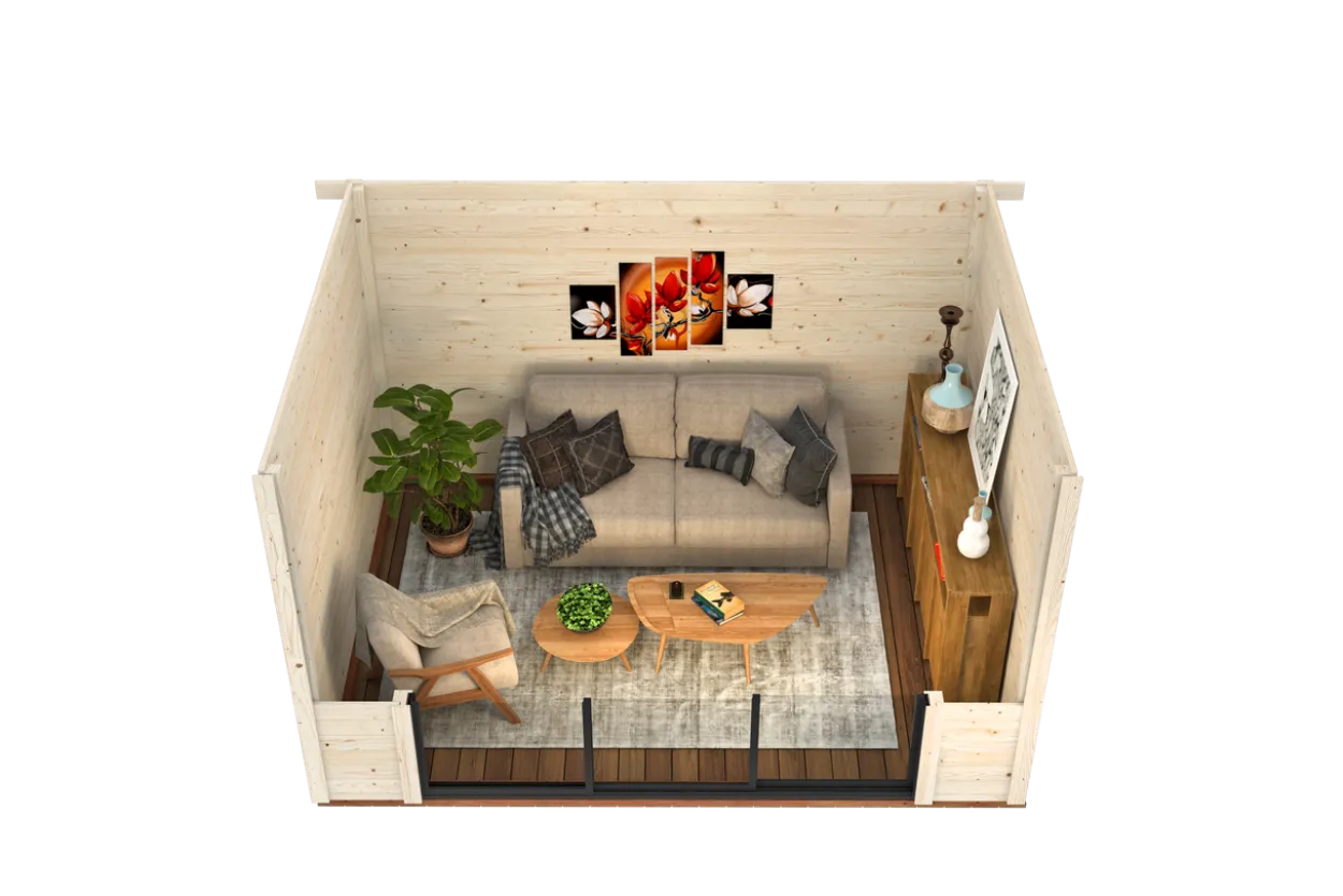 Gartenhaus Lana 10,8 m² mit Schiebetüren