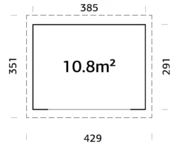 Gartenhaus Lana 10,8 m² mit Schiebetüren