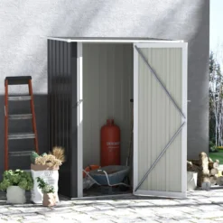 Gartenhaus Metallgerätehaus mit Tür für den Außenbereich Dunkelgrau