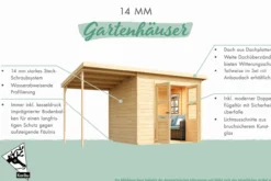 Gartenhaus Stelle 3 mit Anbaudach