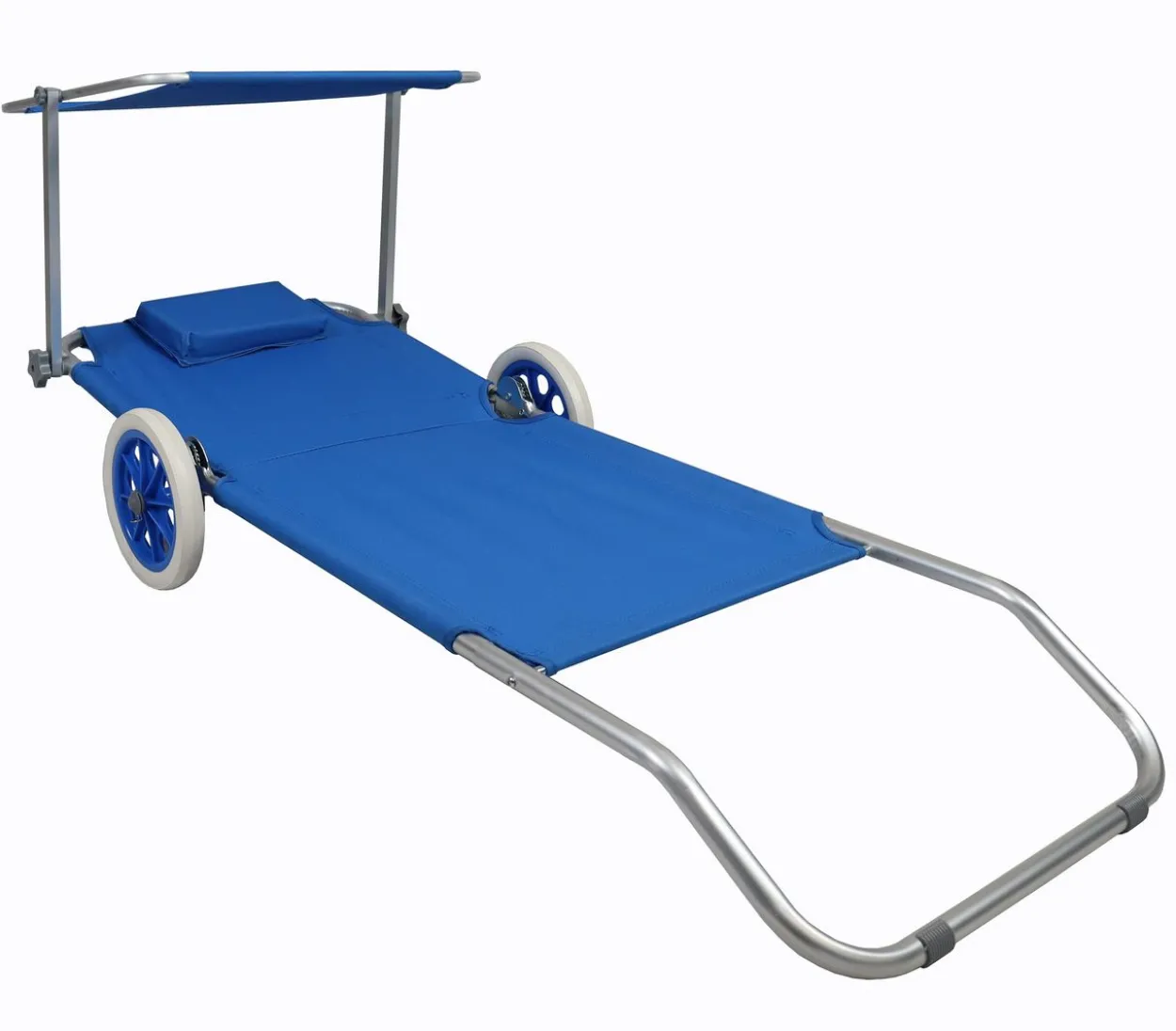 Gartenliege Sonnenliege rollbar Blau