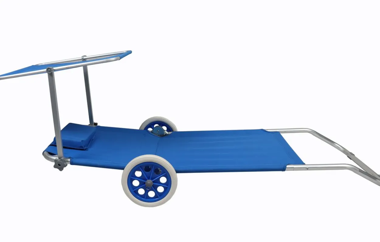 Gartenliege Sonnenliege rollbar Blau