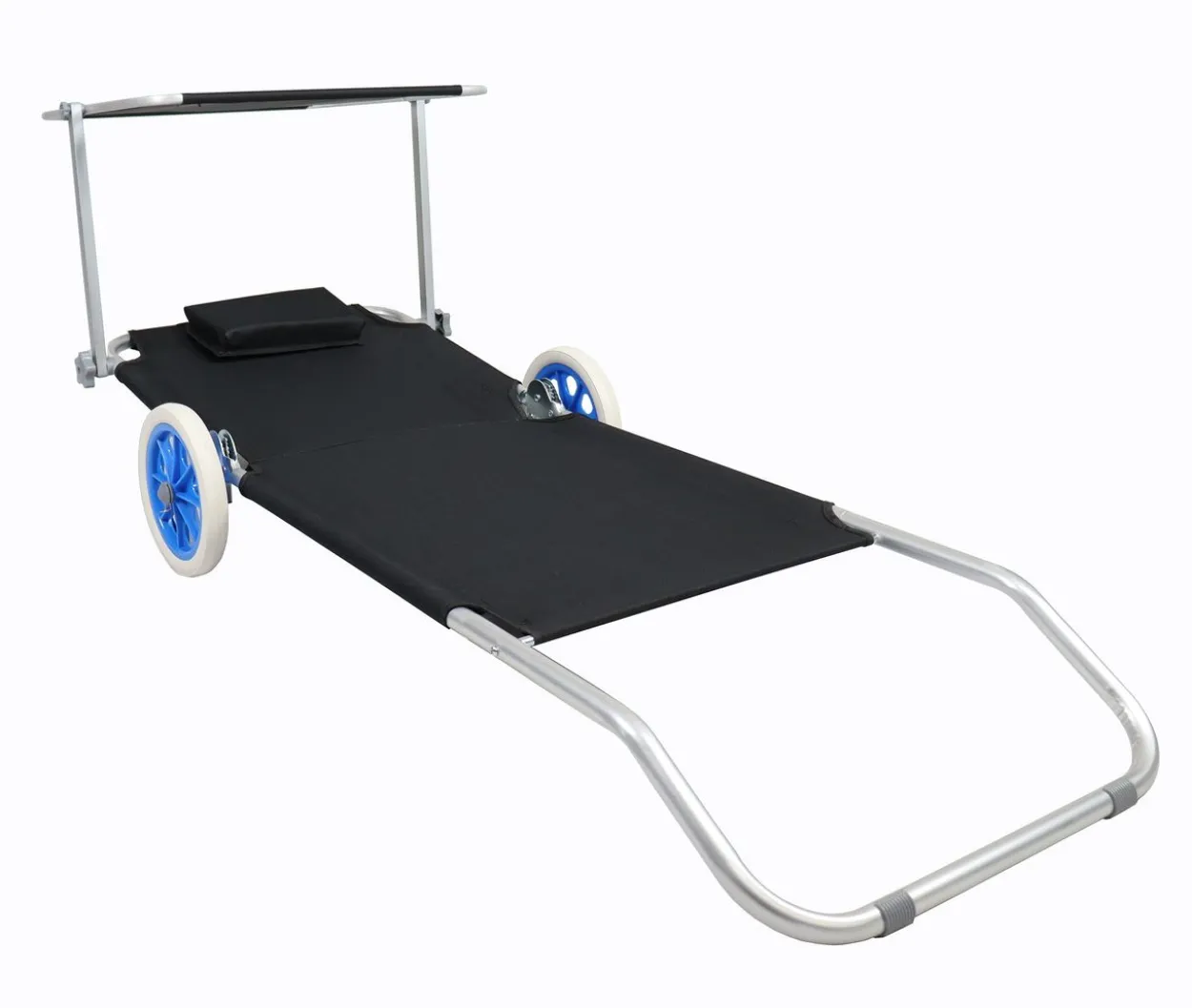Gartenliege Sonnenliege rollbar Schwarz