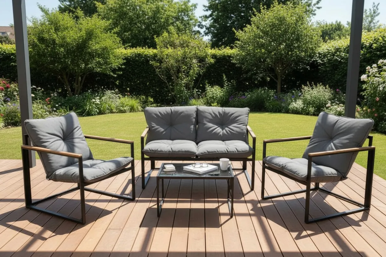 Gartenmöbel JULIA 4-Sitzer - Schwarz