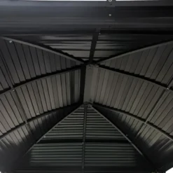 Garten Pavillon "Basti" aus Stahl, ca. 300 x 360 x 285 cm - Anthrazit