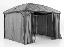 Garten Pavillon "Bosco" aus Aluminium, ca. 300 x 400 x 285 cm - Anthrazit