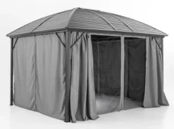 Garten Pavillon "Bosco" aus Aluminium, ca. 300 x 360 x 285 cm - Anthrazit