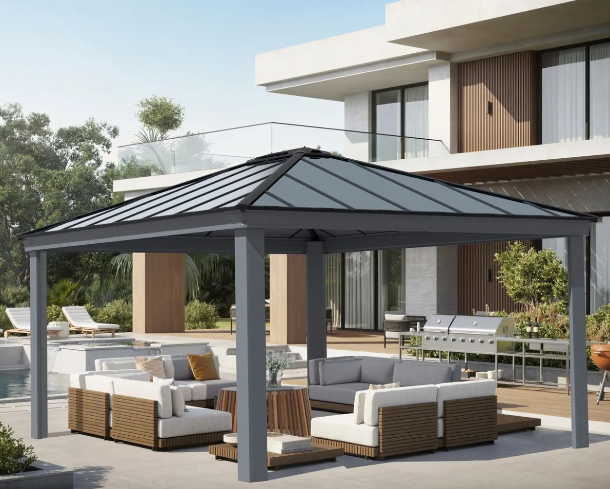 Gartenpavillon Dallas 4.3x4.8 anthrazit