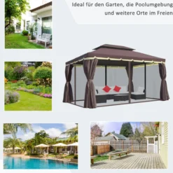 Gartenpavillon Pavillon Gartenzelt mit Seitenteile Moskitonetz