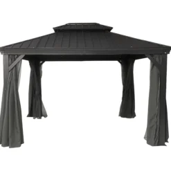 Garten Pavillon-/ Pergola Prato, ca. 360 x 480 x 290 cm - Anthrazit