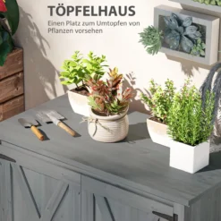 Gartenschrank Holz, Geräteschuppen wetterfest 110x60x88,5cm, Gerätehaus