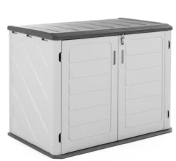 Gartenschrank /Universalschrank / Aufbewahrungsschrank ,ca.130 x 75 x 100 cm - Weiß/Grau
