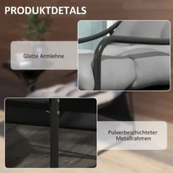 Gartensessel Gartenstuhl mit dickem Kissen Loungesessel mit Armlehne