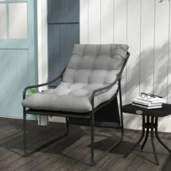 Gartensessel Gartenstuhl mit dickem Kissen Loungesessel mit Armlehne