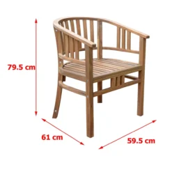 Gartenstuhl aus Holz abgerundet, ca. 59,5 x 61 x 79 cm - Braun