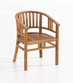 Gartenstuhl aus Holz abgerundet, ca. 59,5 x 61 x 79 cm - Braun