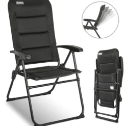 Gartenstuhl Hochlehner Campingstuhl Balkonstuhl, 3D-Mesh, 5-Fach Verstellbar, Bis 150 KG