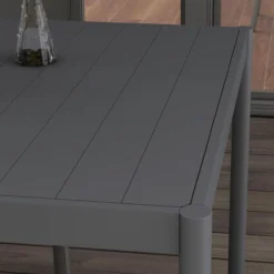 Gartentisch, Esstisch für 6 Personen, Terrassentisch für Garten Grau