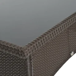 Gartentisch Esstisch Glastisch Gartenmöbel Tisch Polyrattan+Sicherheitsglas Braun 150x85x74cm