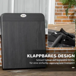 Gartentisch Klapptisch für 6 Personen in Holzoptik für Balkon Grau