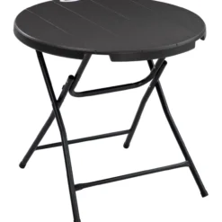 Gartentisch, Runder Klapptisch, Ø80 cm Beistelltisch