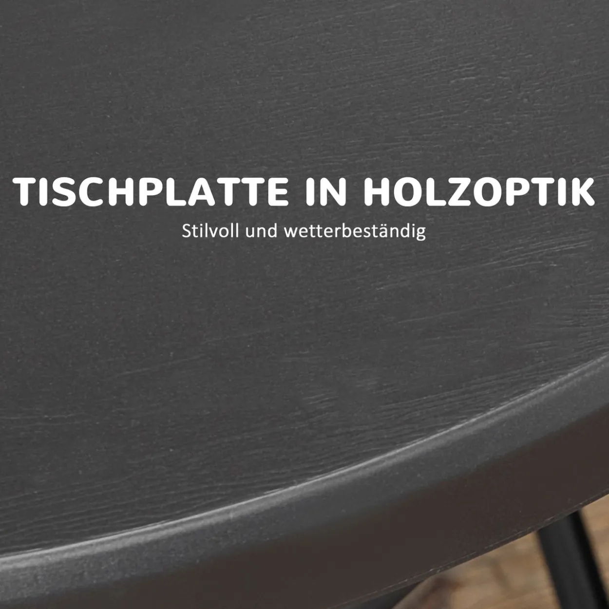 Gartentisch, Runder Klapptisch, Ø80 cm Beistelltisch