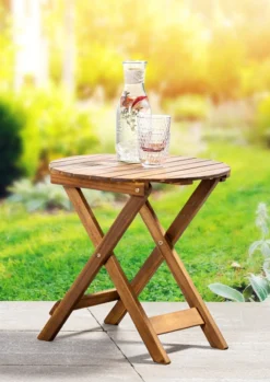 Gartentisch rund Ø 46x45 cm Massivholz Akazie