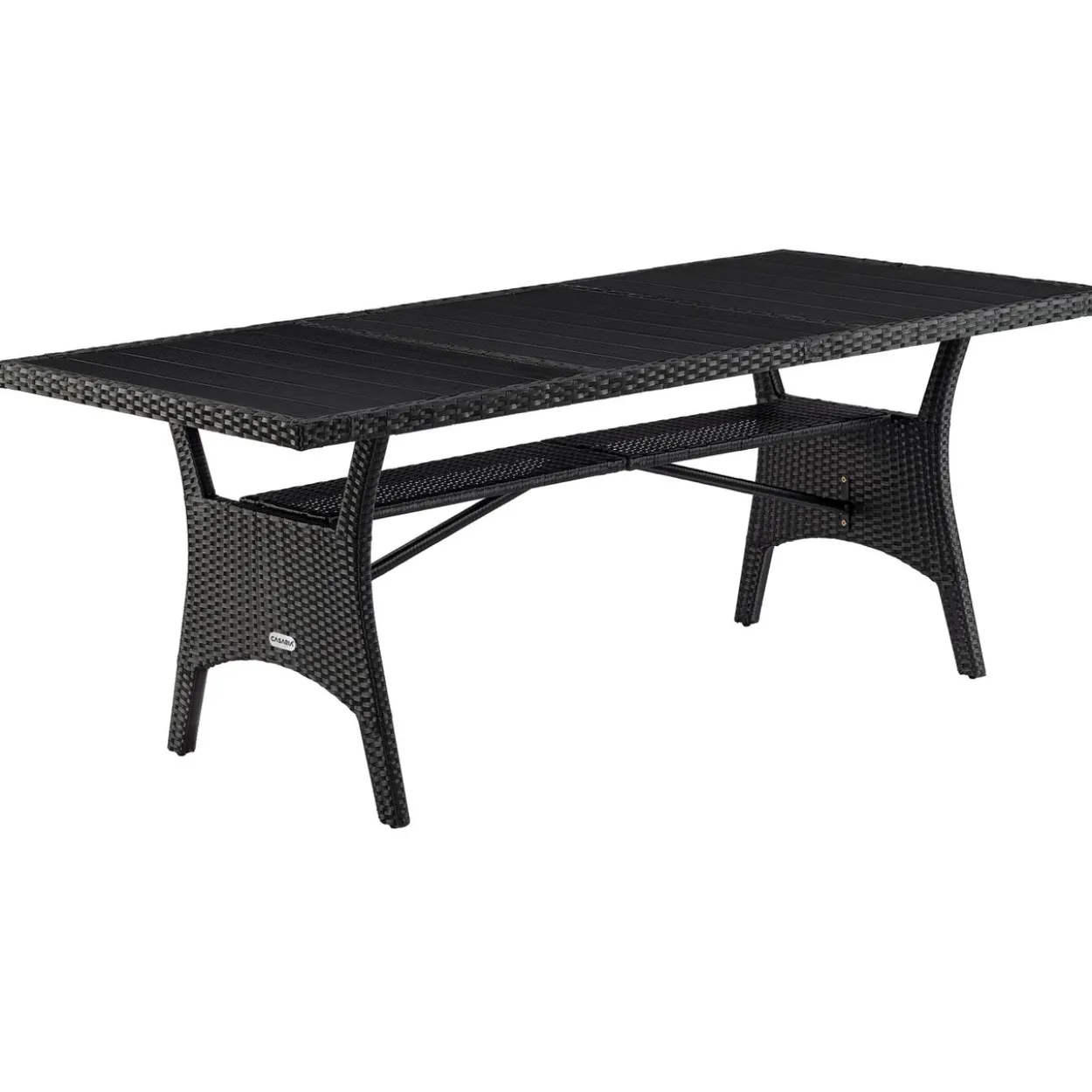 Gartentisch Takeo Polyrattan WPC Tischplatte 190x90x74cm schwarz