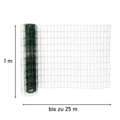 Gartenzaun, Drahtzaun 25 m lang, grün
